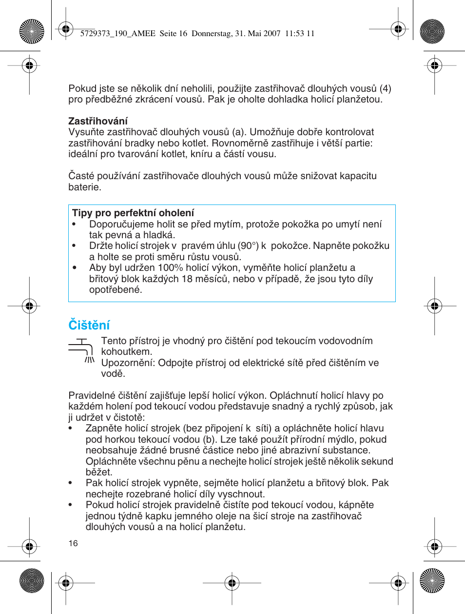 Âi‰tûní | Braun 190 User Manual | Page 15 / 53