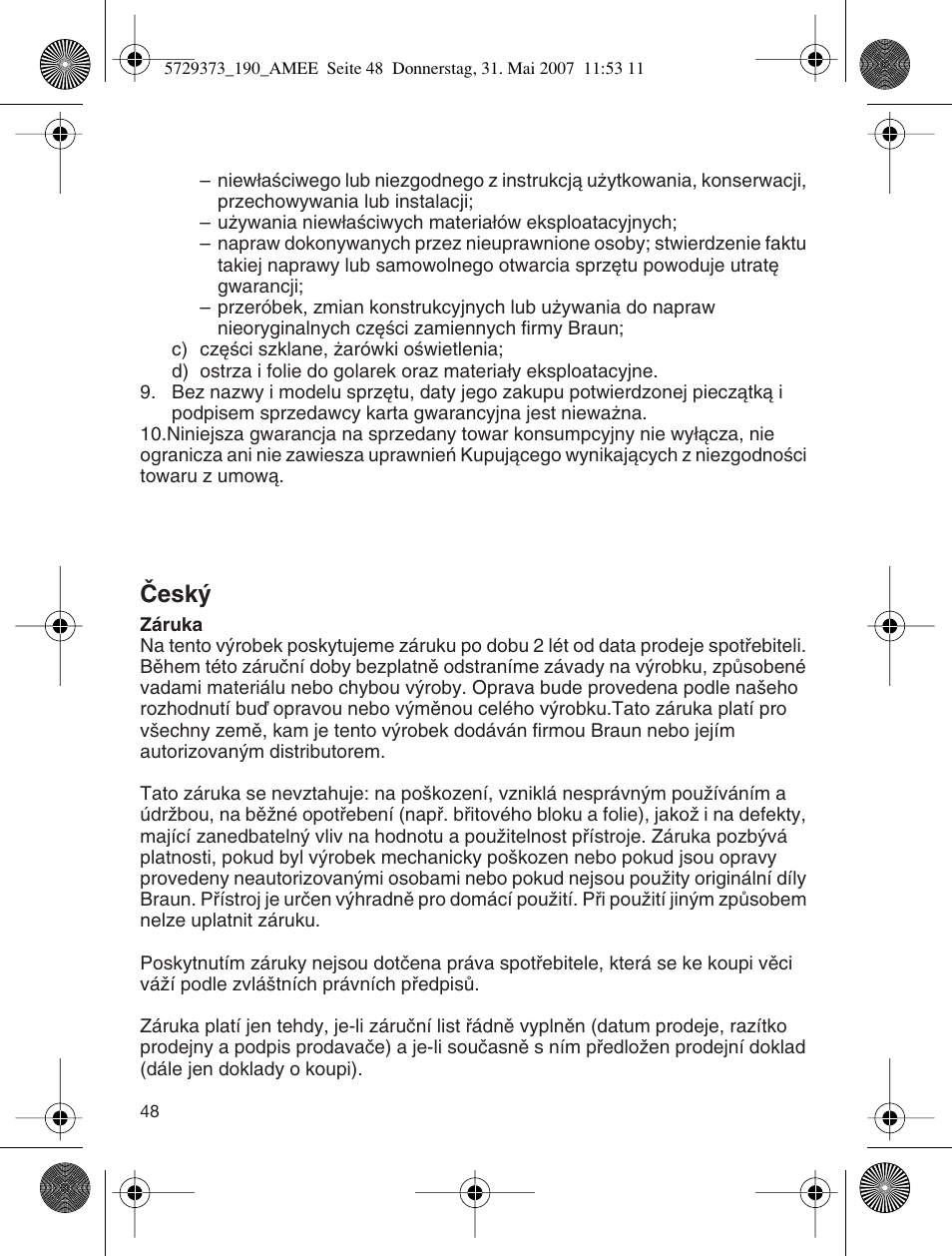 Âesk | Braun 190 User Manual | Page 47 / 53