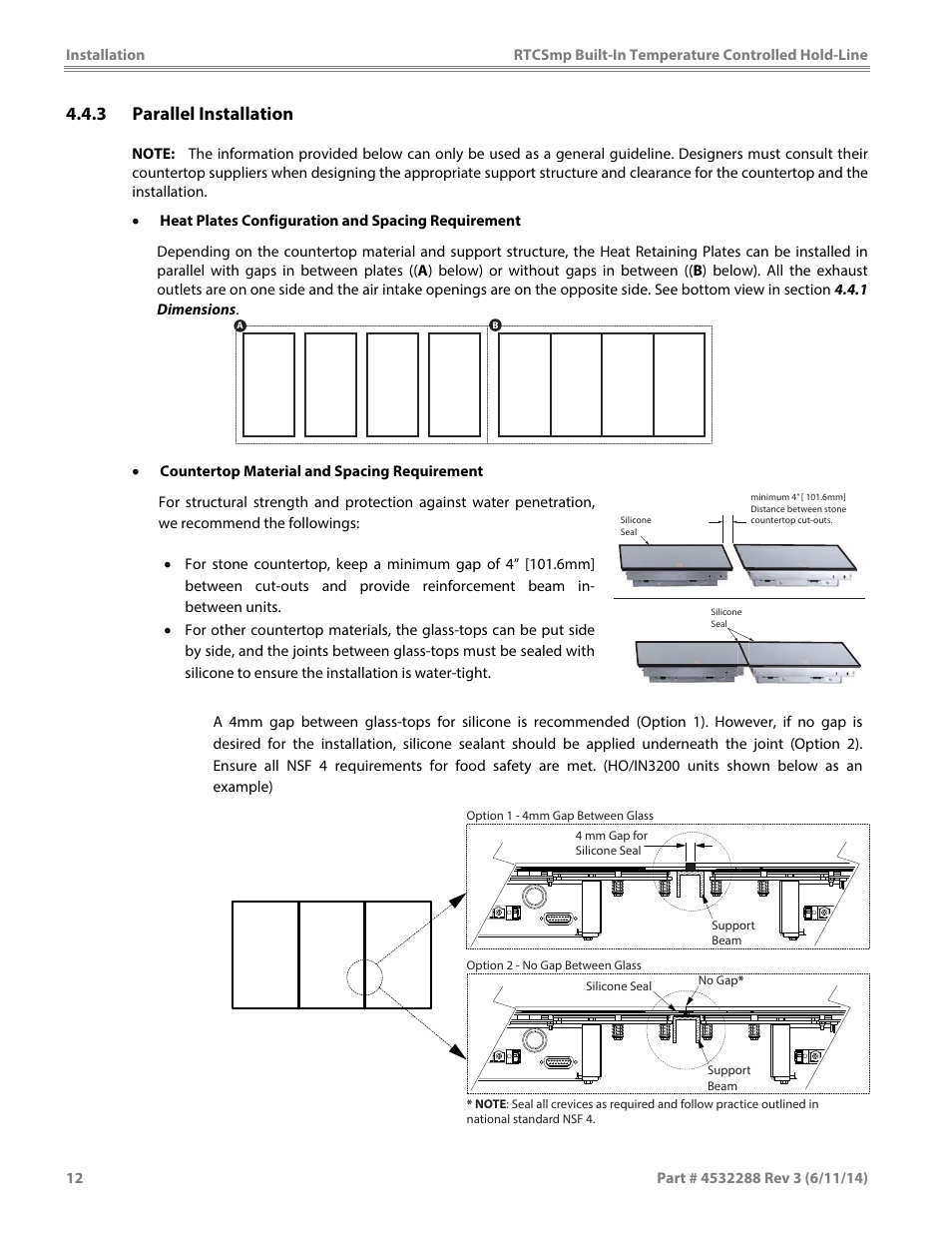 3 parallel installation | Garland HO IN 1500 INDUCTION TEMPERATURE CONTROLLED BUILT-IN HOLD-LINE User Manual | Page 12 / 28