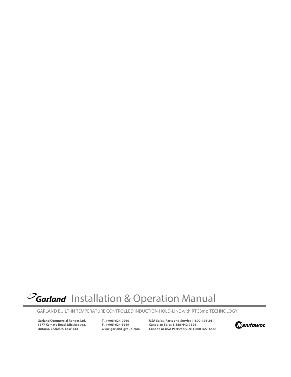 Installation & operation manual | Garland HO IN 1500 INDUCTION TEMPERATURE CONTROLLED BUILT-IN HOLD-LINE User Manual | Page 28 / 28