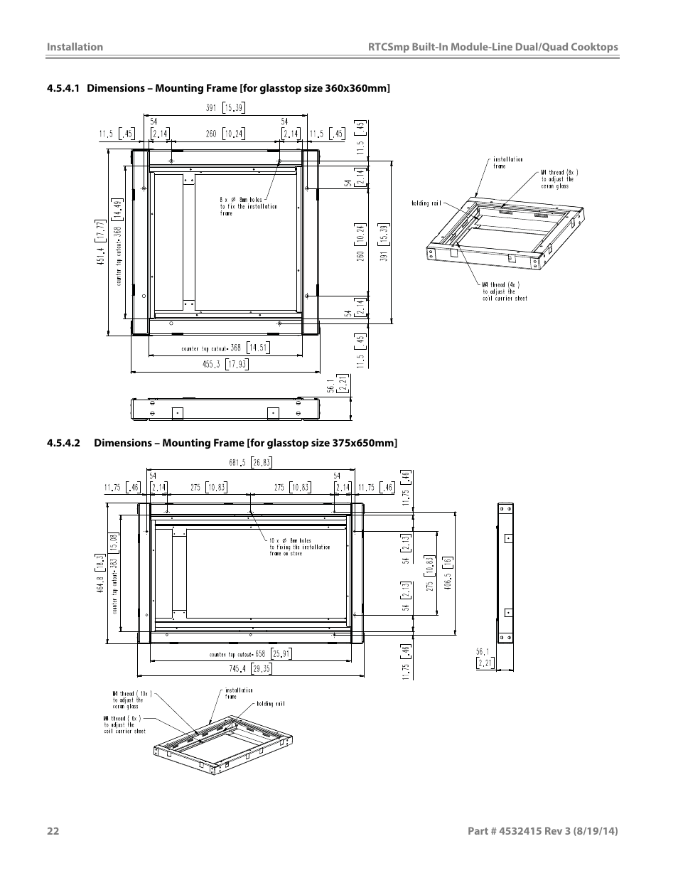 Garland MO QU 28000 FL INDUCTION MODULE-LINE COOKTOPS DUAL/QUAD User Manual | Page 22 / 48