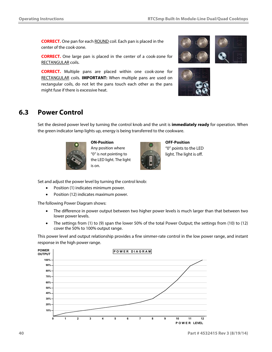 3 power control | Garland MO QU 28000 FL INDUCTION MODULE-LINE COOKTOPS DUAL/QUAD User Manual | Page 40 / 48