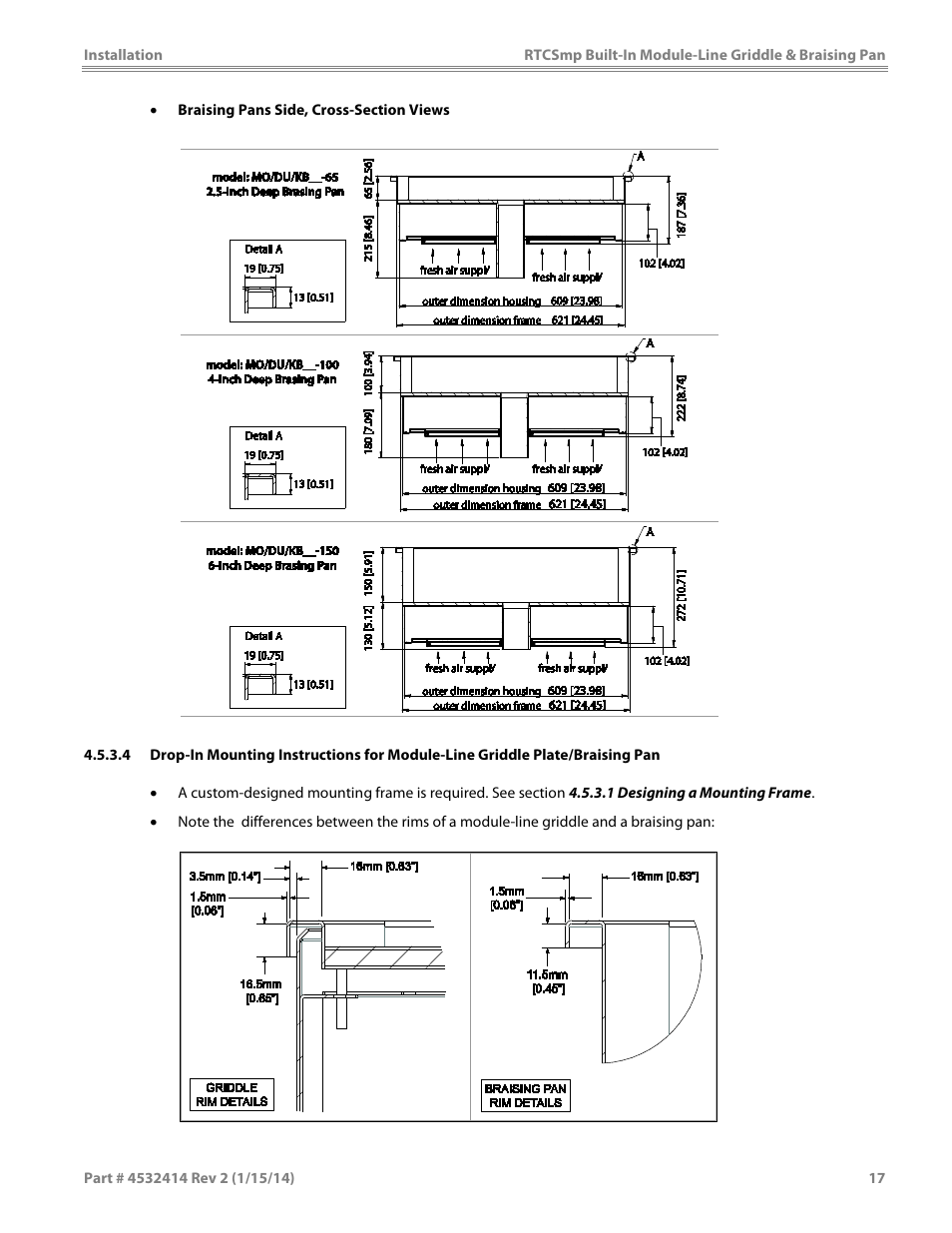 Garland MODUKB10000150 INDUCTION BUILT-IN MODULE-LINE GRIDDLE & BRAISING PAN User Manual | Page 17 / 32