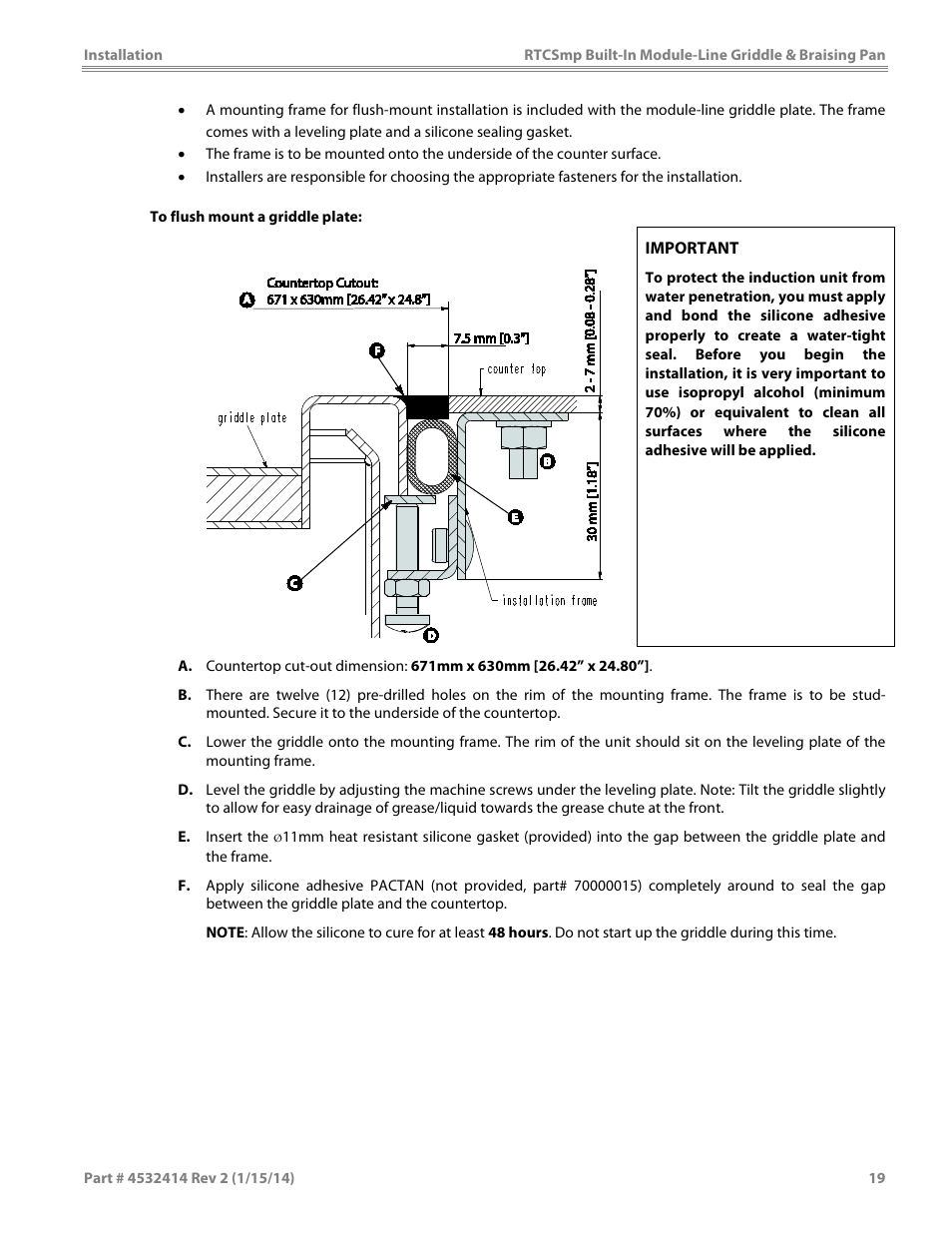 Garland MODUKB10000150 INDUCTION BUILT-IN MODULE-LINE GRIDDLE & BRAISING PAN User Manual | Page 19 / 32