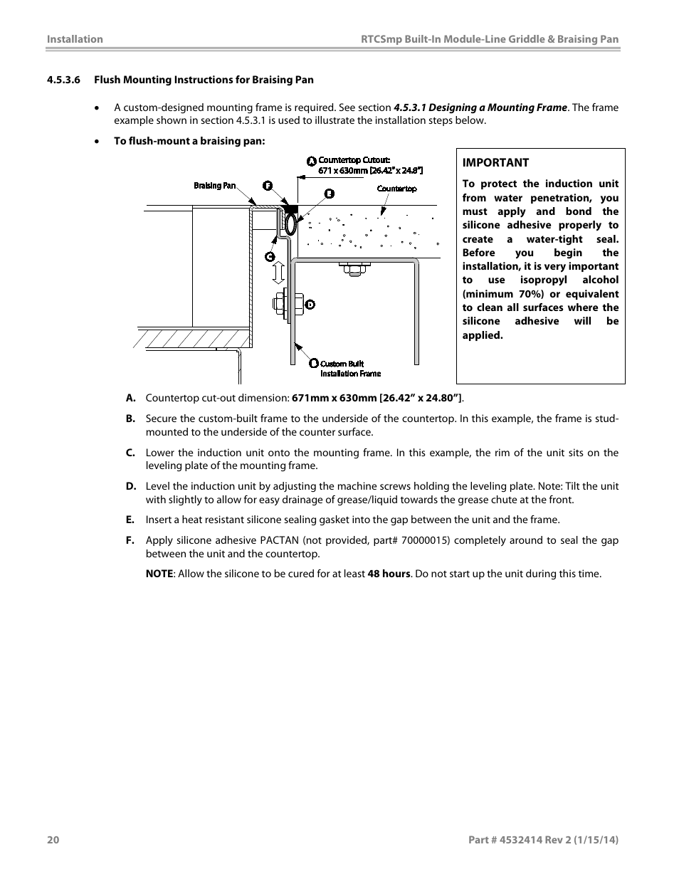 Garland MODUKB10000150 INDUCTION BUILT-IN MODULE-LINE GRIDDLE & BRAISING PAN User Manual | Page 20 / 32