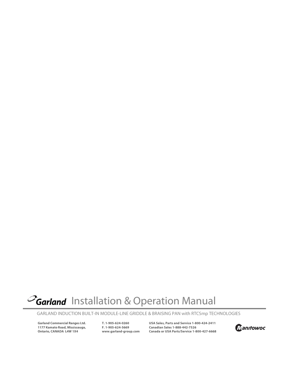 Installation & operation manual | Garland MODUKB10000150 INDUCTION BUILT-IN MODULE-LINE GRIDDLE & BRAISING PAN User Manual | Page 32 / 32