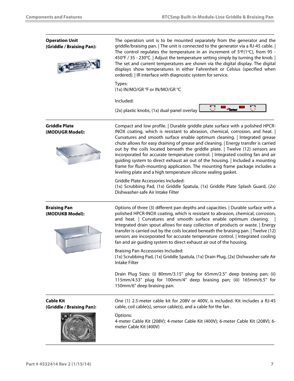 Garland MODUKB10000150 INDUCTION BUILT-IN MODULE-LINE GRIDDLE & BRAISING PAN User Manual | Page 7 / 32