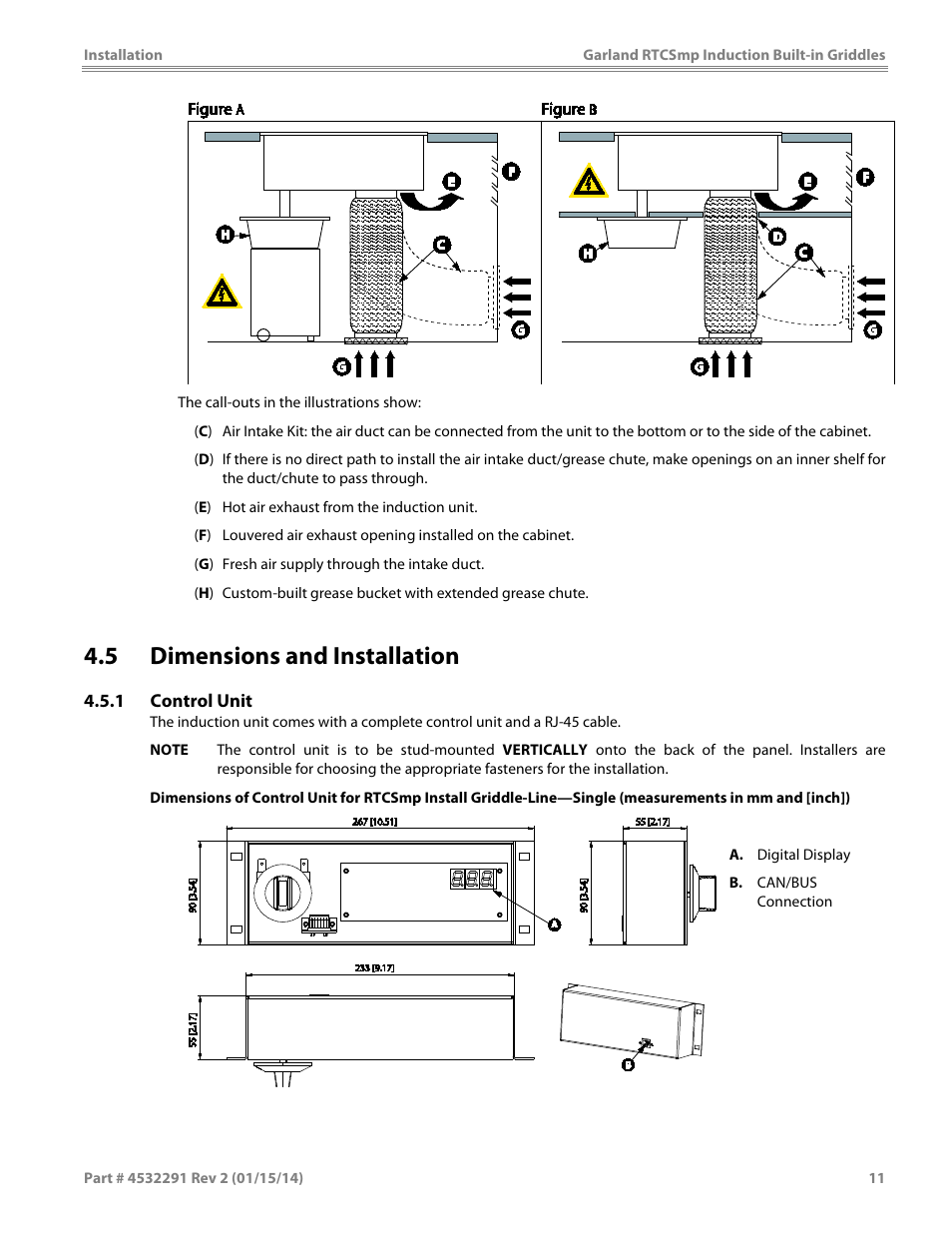 5 dimensions and installation | Garland SHGRIN5000 INDUCTION BUILT-IN GRIDDLES User Manual | Page 11 / 28