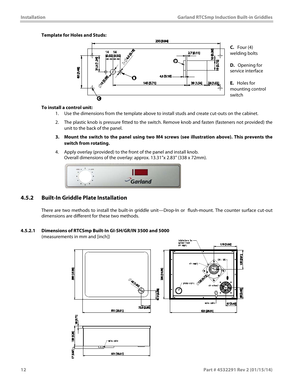 Garland SHGRIN5000 INDUCTION BUILT-IN GRIDDLES User Manual | Page 12 / 28