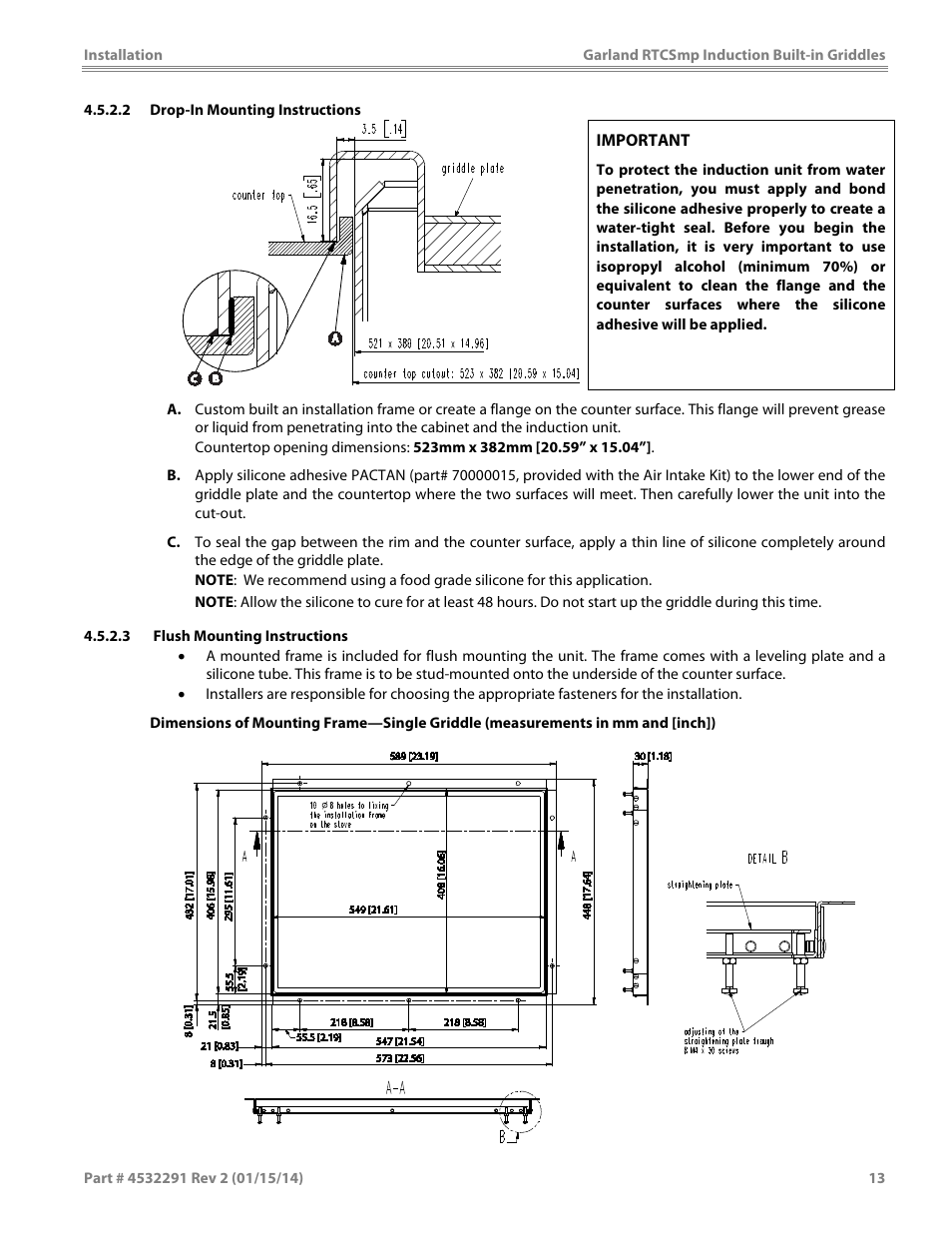 Garland SHGRIN5000 INDUCTION BUILT-IN GRIDDLES User Manual | Page 13 / 28