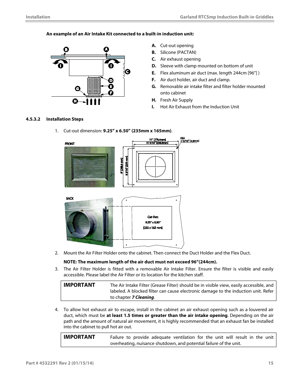 Garland SHGRIN5000 INDUCTION BUILT-IN GRIDDLES User Manual | Page 15 / 28