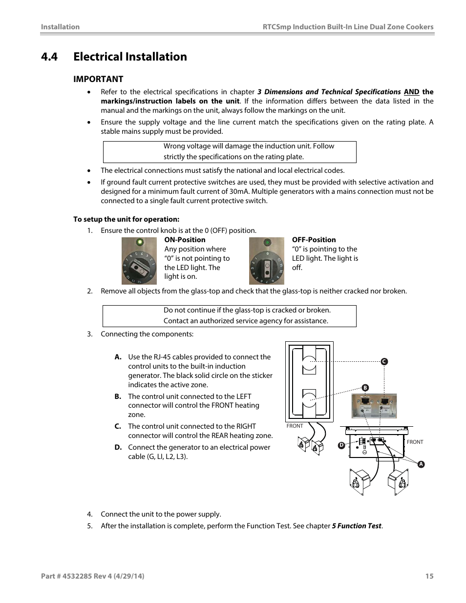 4 electrical installation | Garland SH DU IN 10000 (2x5000 / 10kW) INDUCTION BUILT-IN LINE DUAL-ZONE COOKERS User Manual | Page 15 / 28