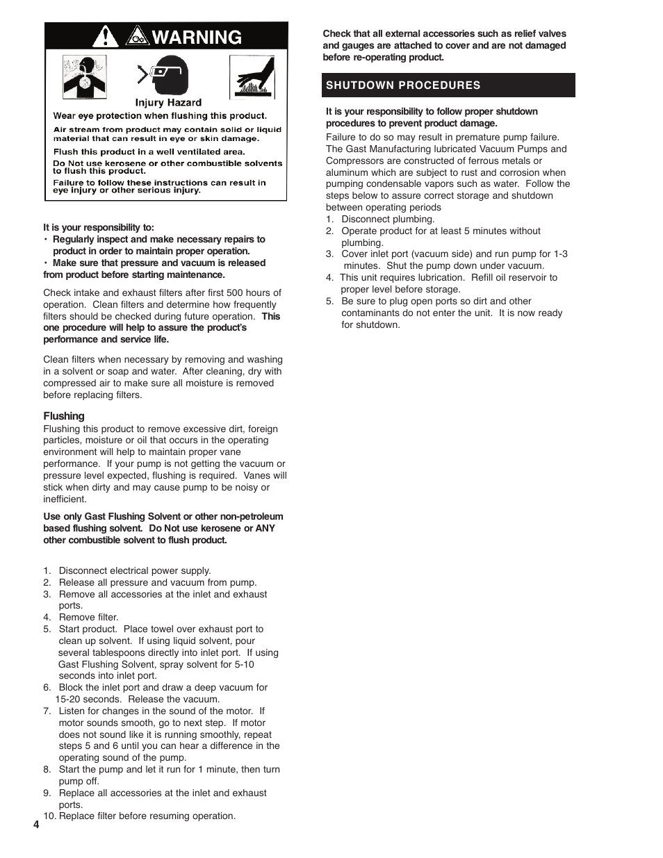Gast 0211 Series Lubricated Laboratory Vacuum Pumps and Compressors User Manual | Page 4 / 8