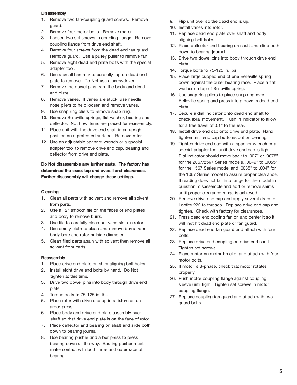 Gast 2567 Series Oilless Vacuum Pumps and Compressors User Manual | Page 5 / 8