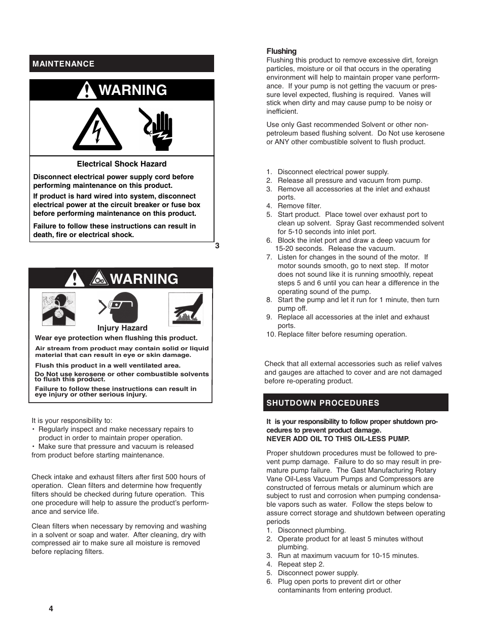 Warning | Gast 6066 Series User Manual | Page 4 / 8