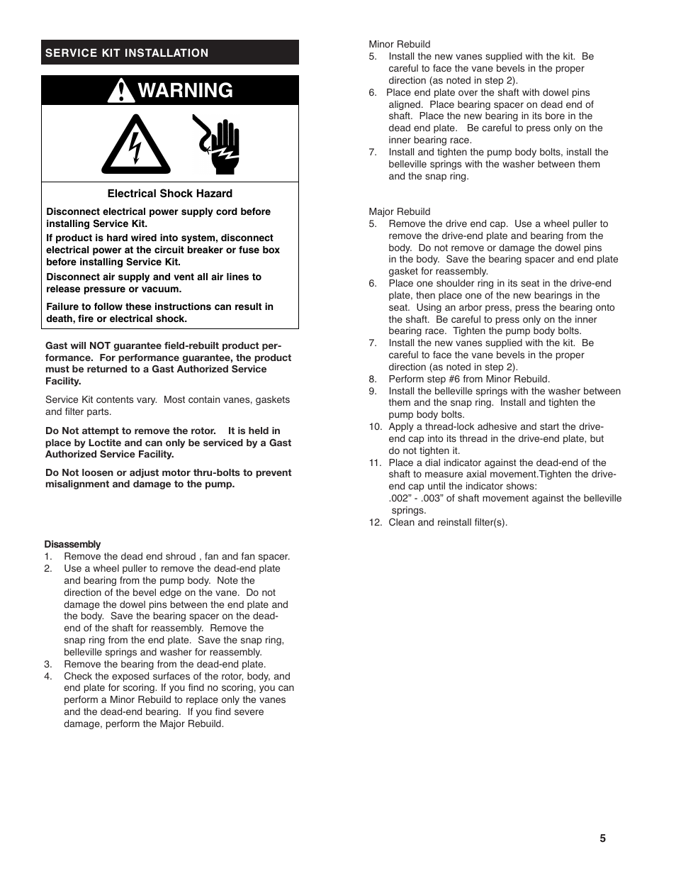 Warning | Gast 6066 Series User Manual | Page 5 / 8