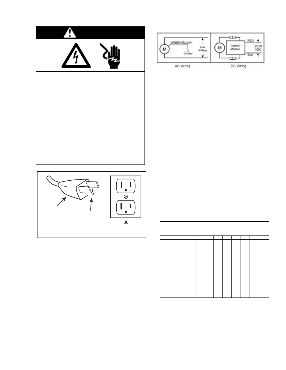 Warning, Electrical shock hazard | Gast 55R Series User Manual | Page 3 / 8