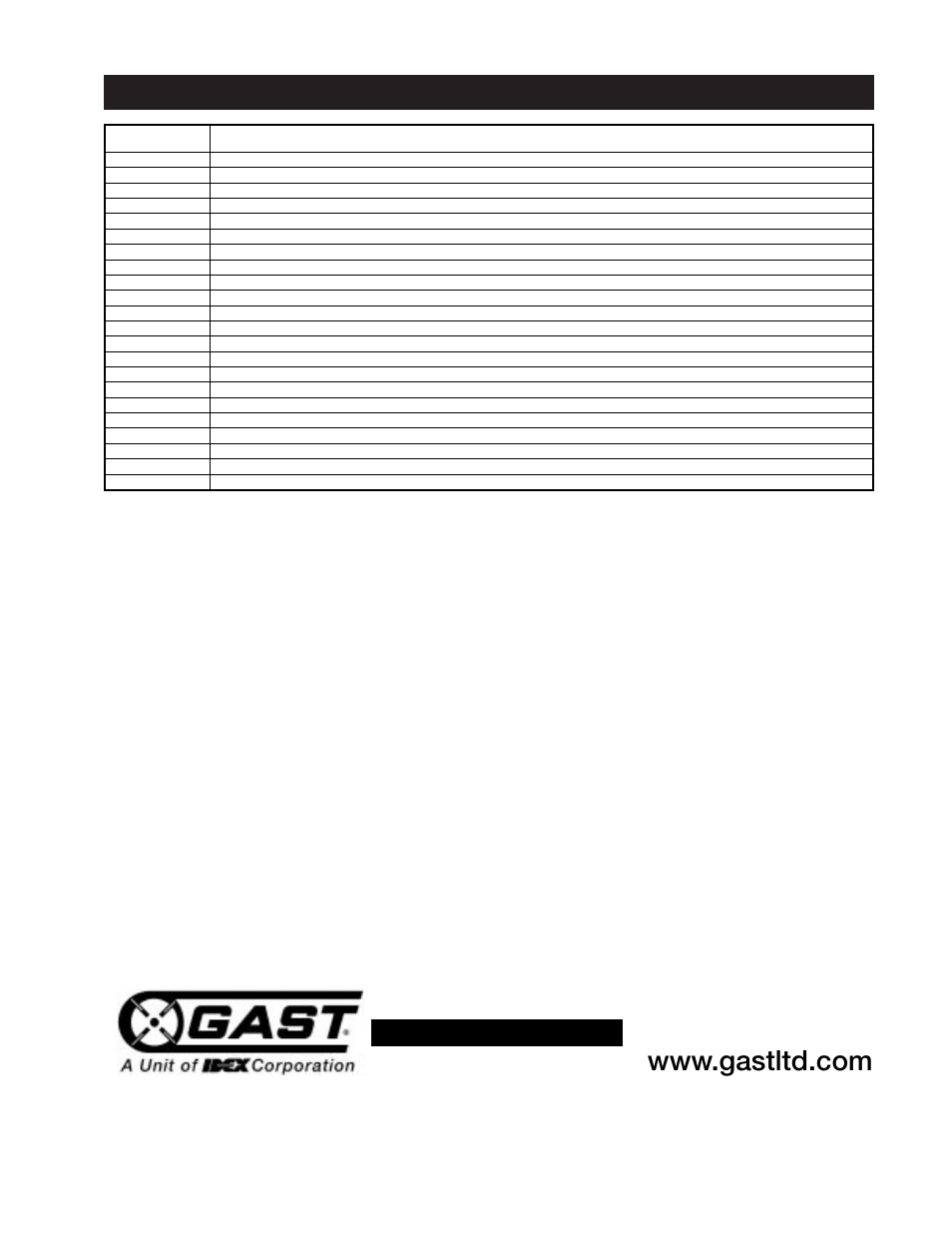 Gast 72R Series User Manual | Page 12 / 12