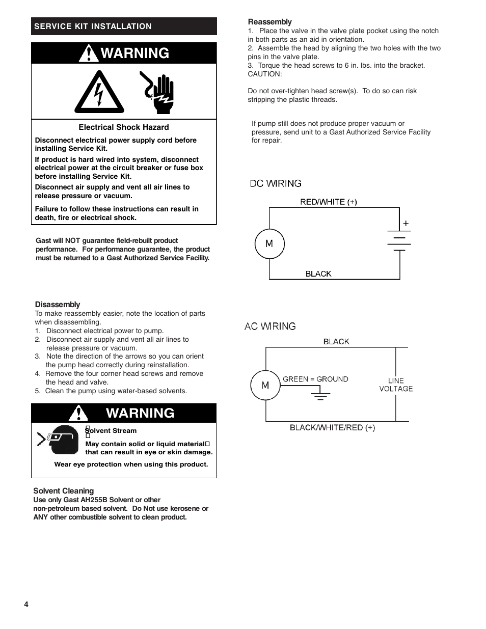 Warning | Gast 8R Series User Manual | Page 4 / 7