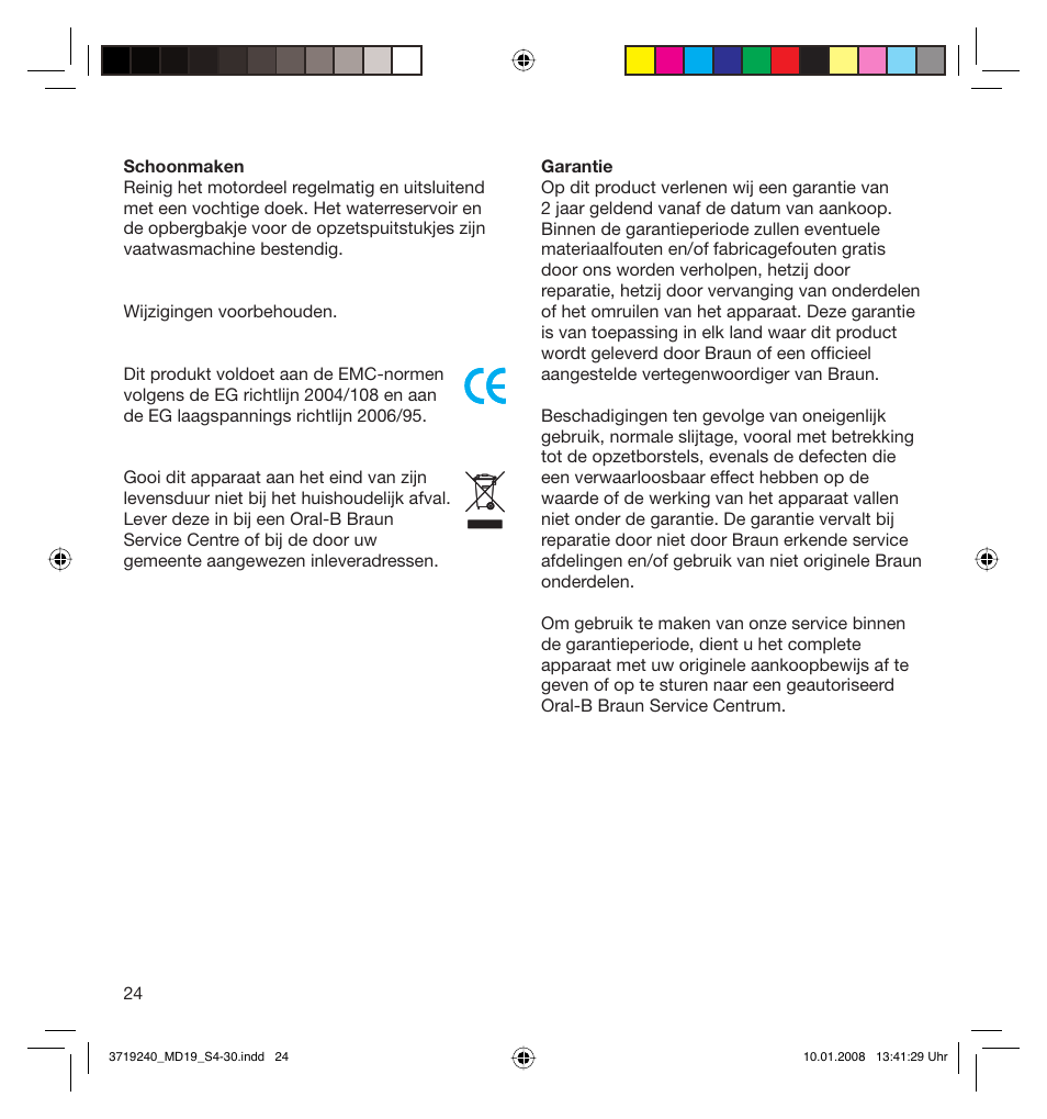 Braun Oral-B 8000 OxyJet User Manual | Page 24 / 28