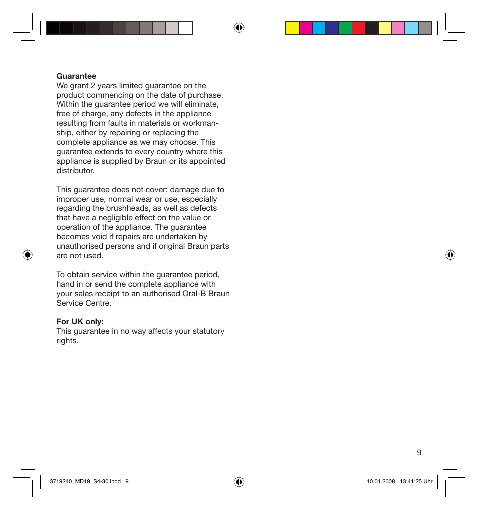 Braun Oral-B 8000 OxyJet User Manual | Page 9 / 28