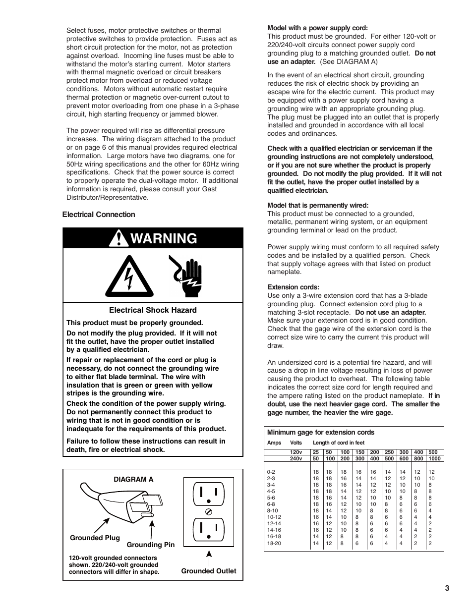 Warning | Gast R7P User Manual | Page 3 / 12