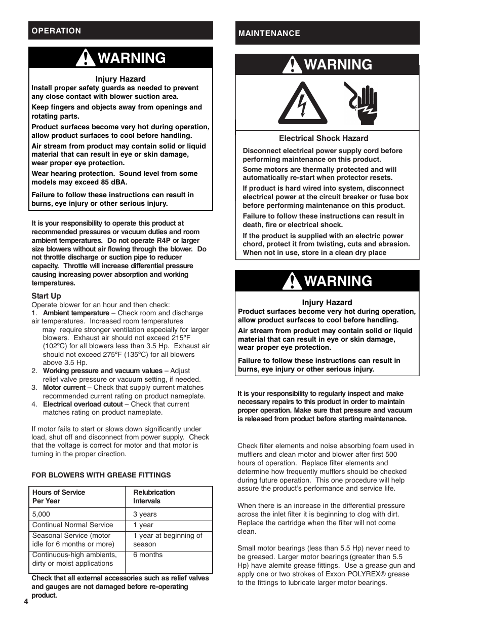 Warning | Gast R7P User Manual | Page 4 / 12