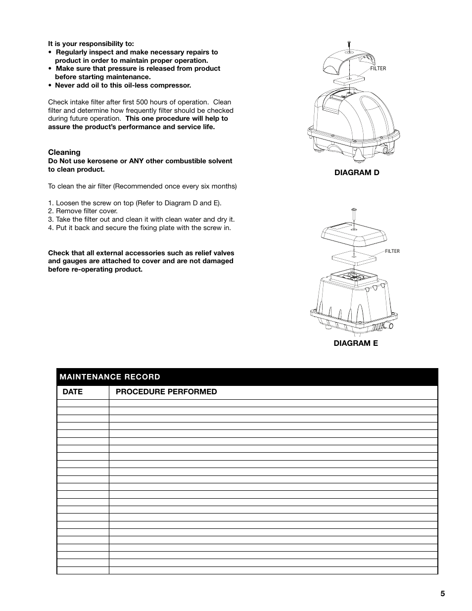 Gast Linear Series Oilless User Manual | Page 5 / 12