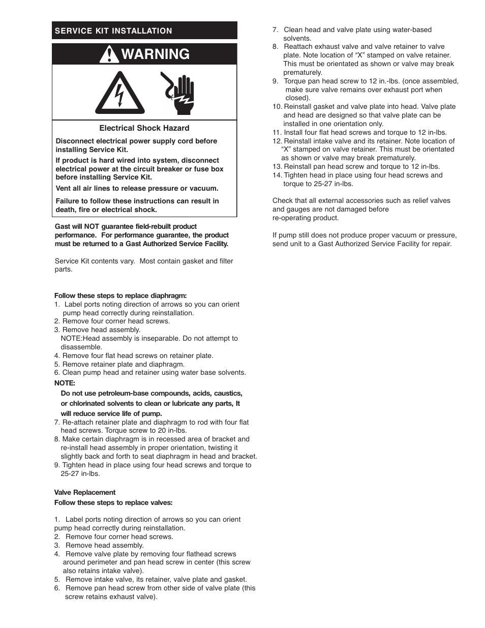 Warning | Gast 22D Series User Manual | Page 5 / 8