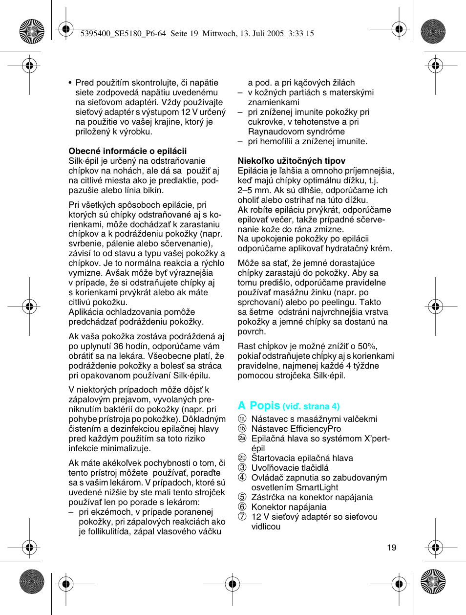 A popis | Braun 5280 User Manual | Page 18 / 61