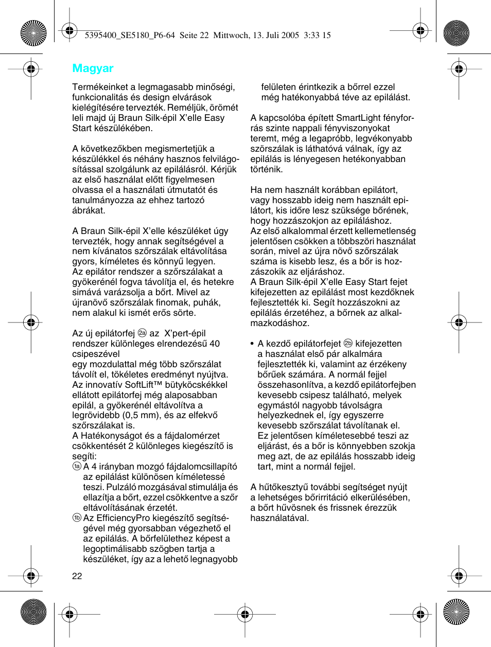 Magyar | Braun 5280 User Manual | Page 21 / 61