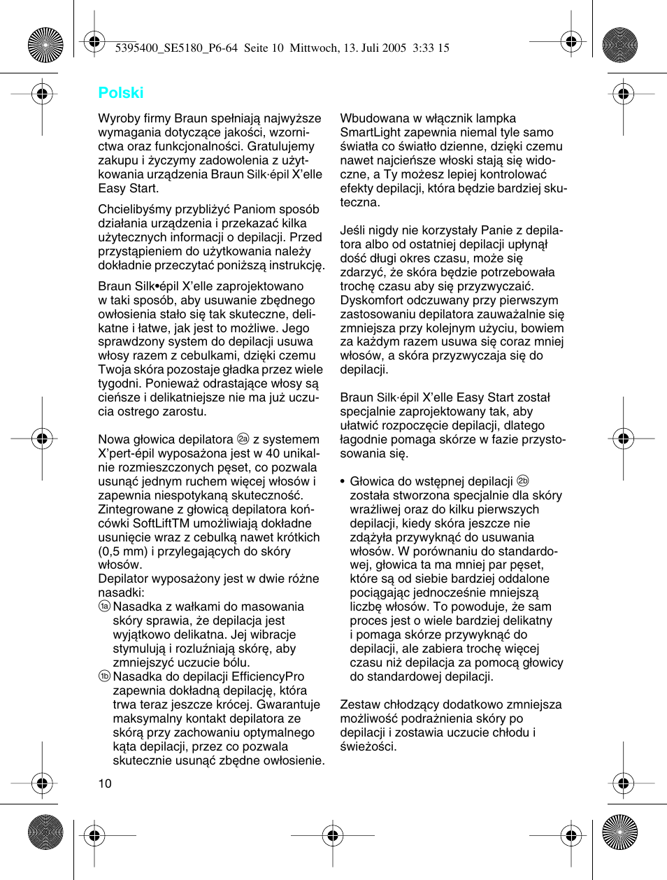 Polski | Braun 5280 User Manual | Page 9 / 61