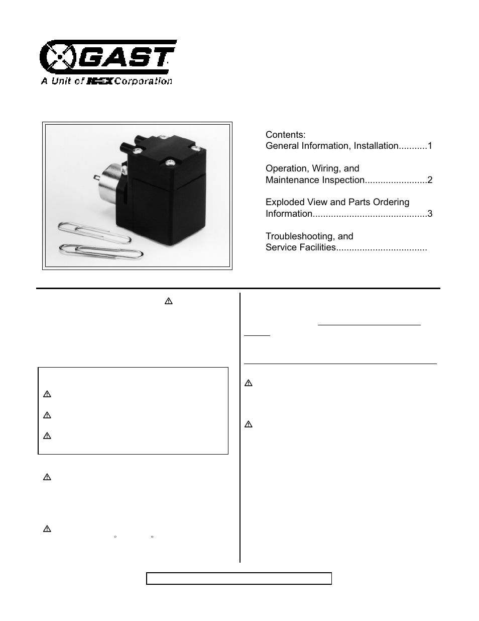 Gast 5D Series User Manual | 4 pages