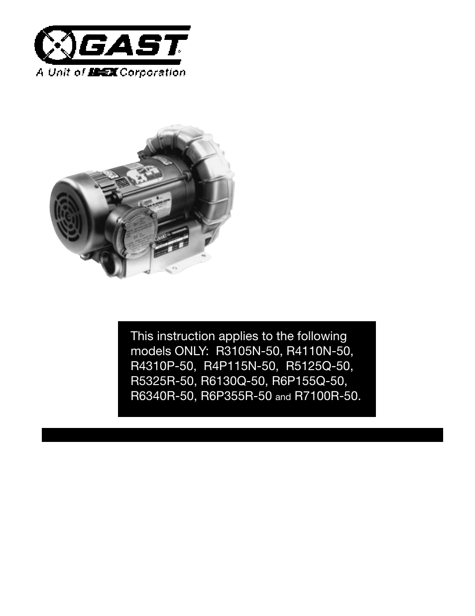 Gast R7100R-50 User Manual | 4 pages