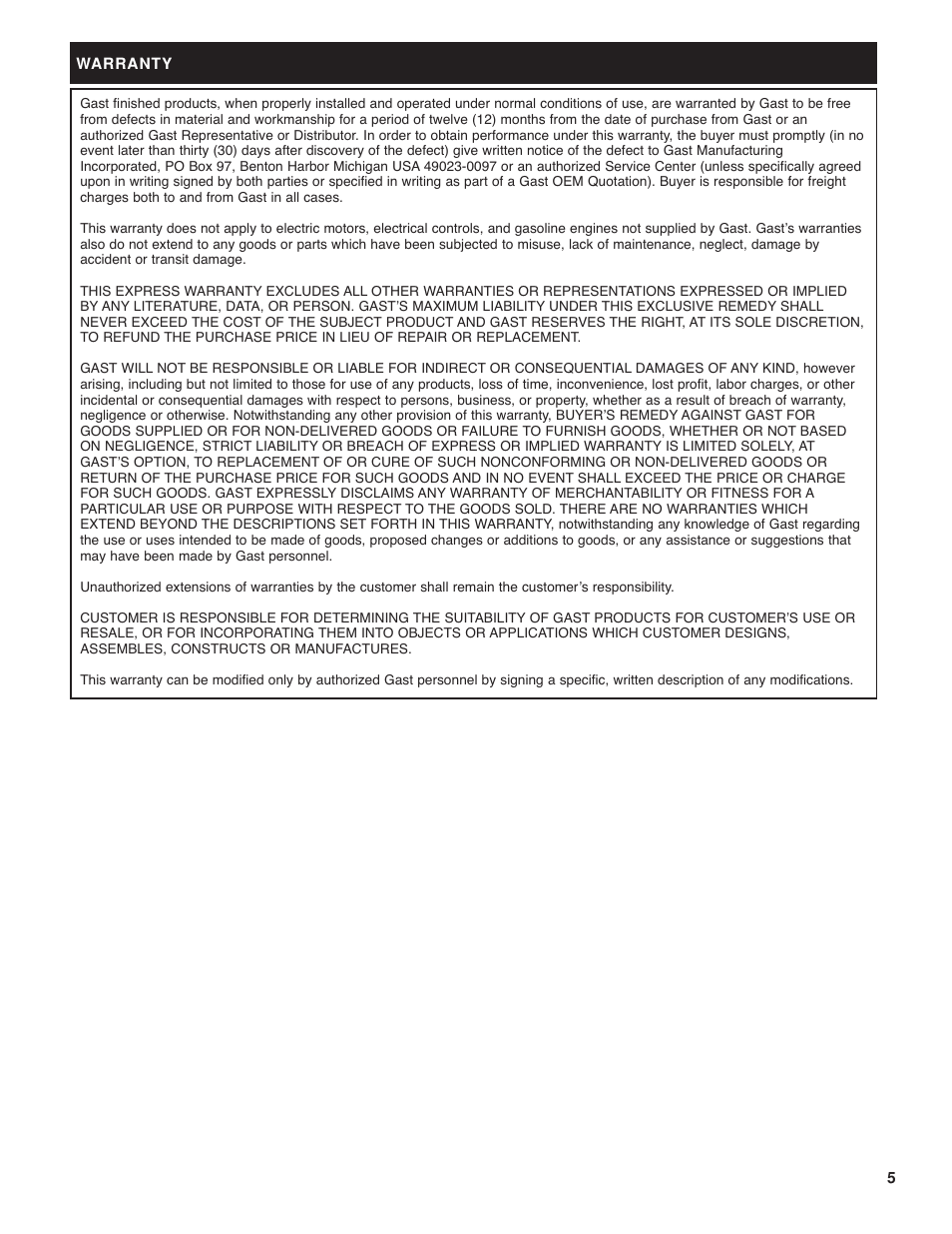 Gast SDR6 User Manual | Page 5 / 10