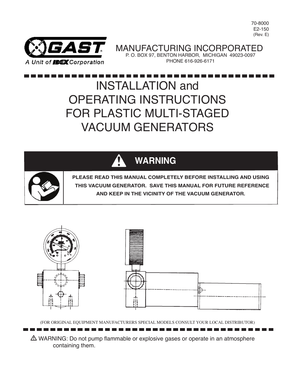 Gast VG-260-08-00 User Manual | 2 pages