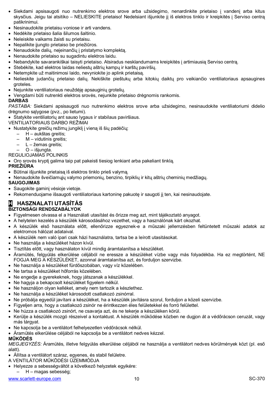 Scarlett SC-370 User Manual | Page 10 / 13