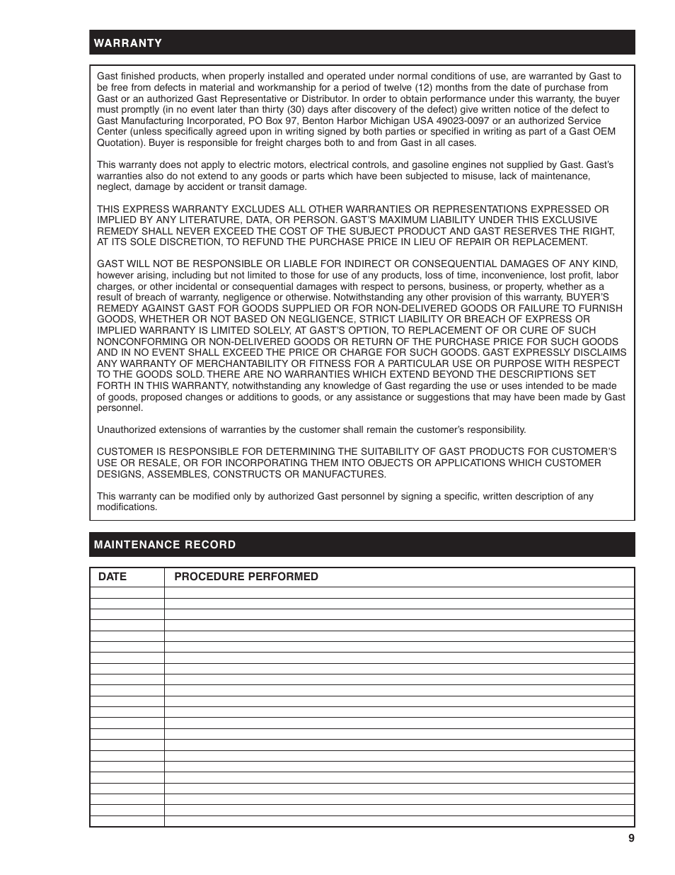 Gast 4AM (SS) User Manual | Page 9 / 10