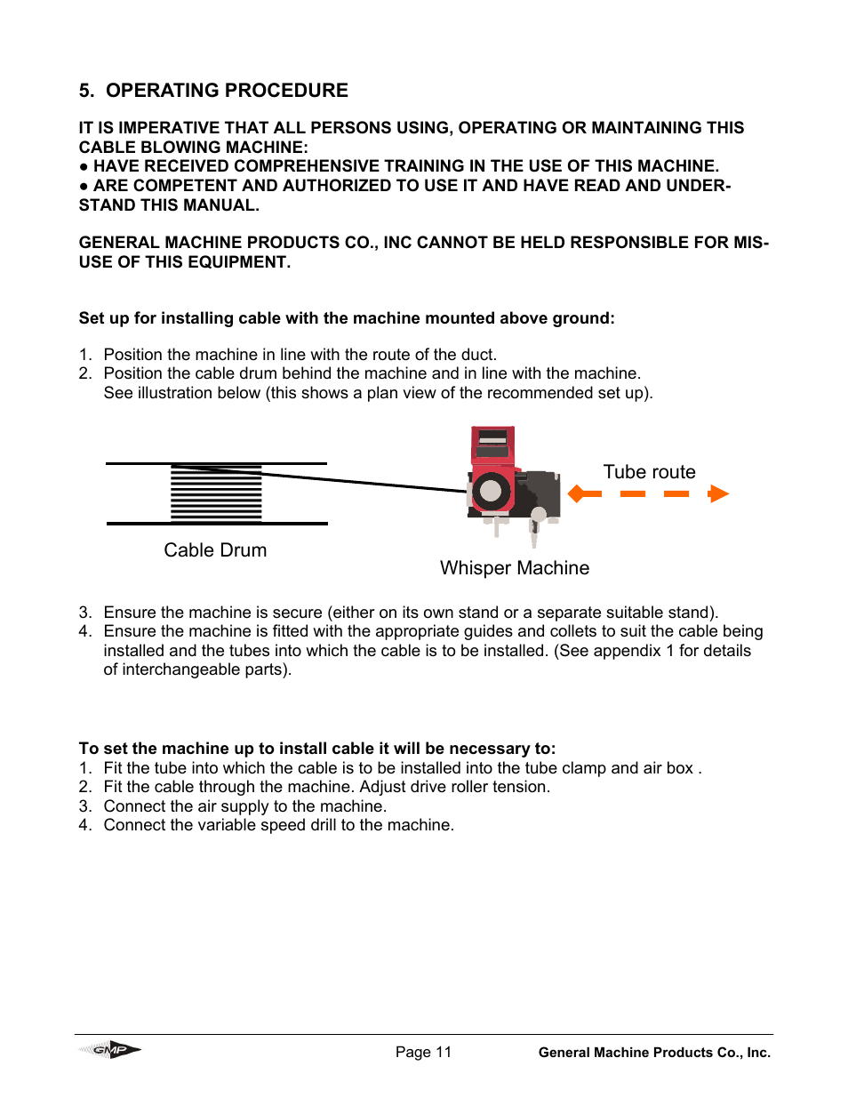 General Machine Products 89910 Whisper Micro Fiber Cable Blowing Machine User Manual | Page 11 / 32
