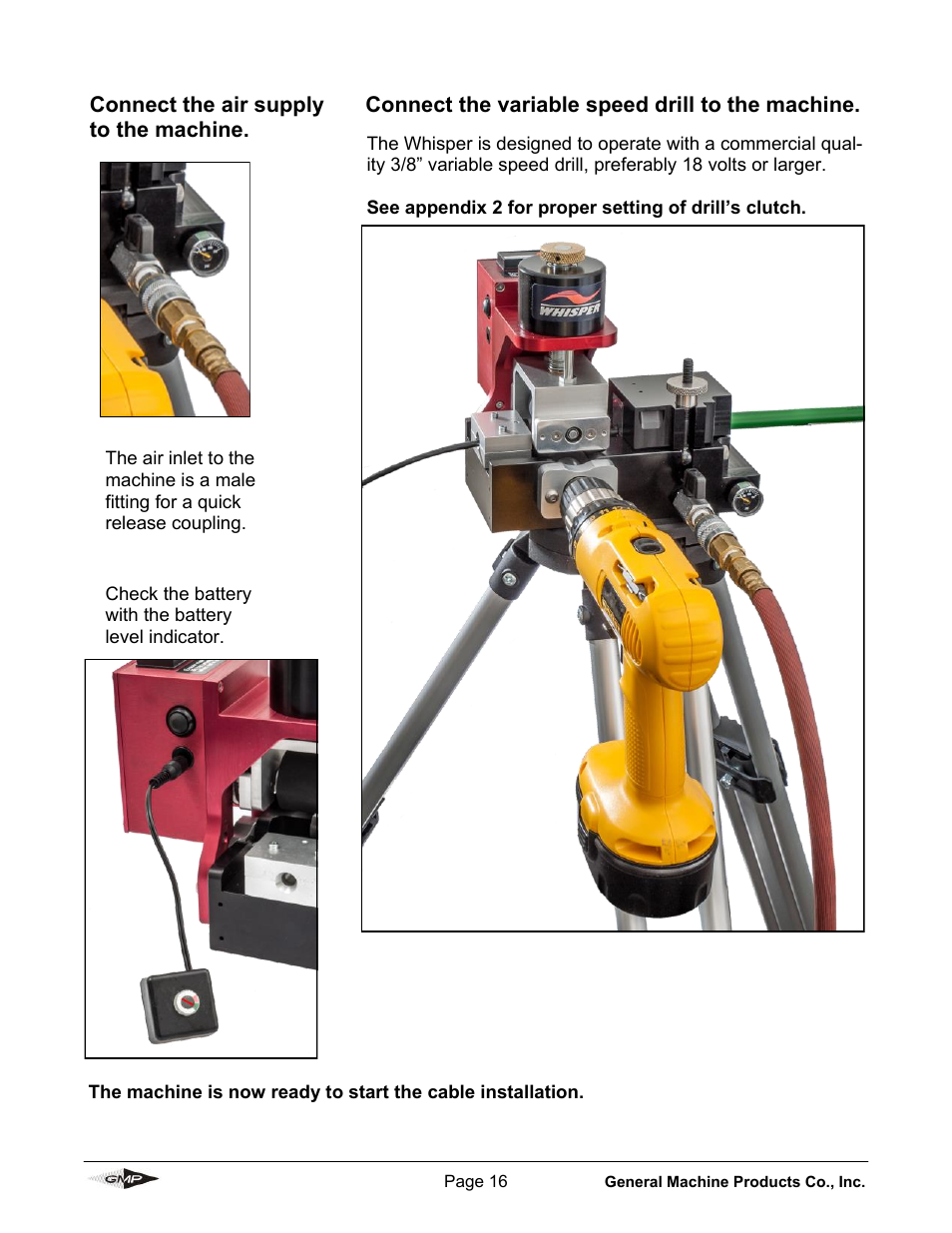 General Machine Products 89910 Whisper Micro Fiber Cable Blowing Machine User Manual | Page 16 / 32