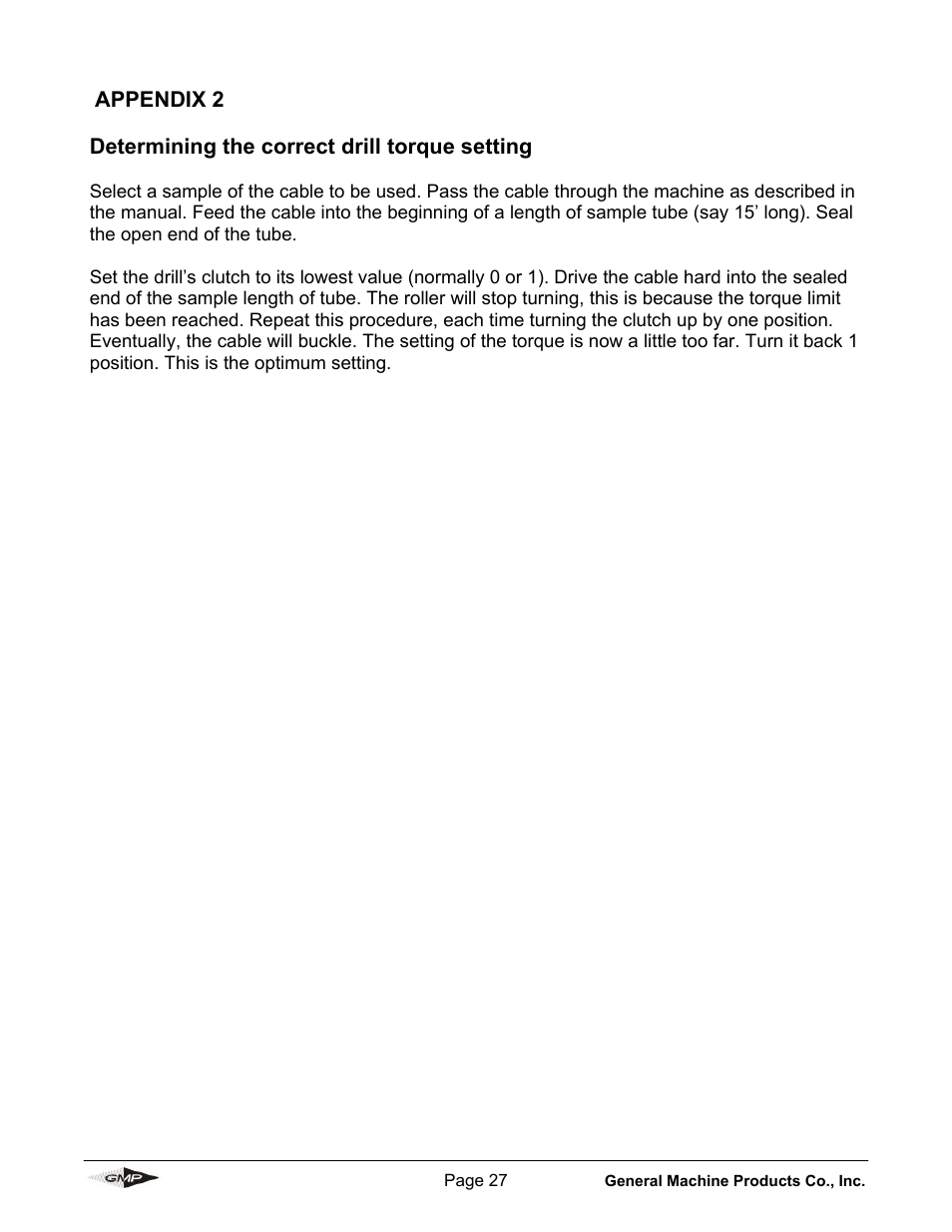 General Machine Products 89910 Whisper Micro Fiber Cable Blowing Machine User Manual | Page 27 / 32