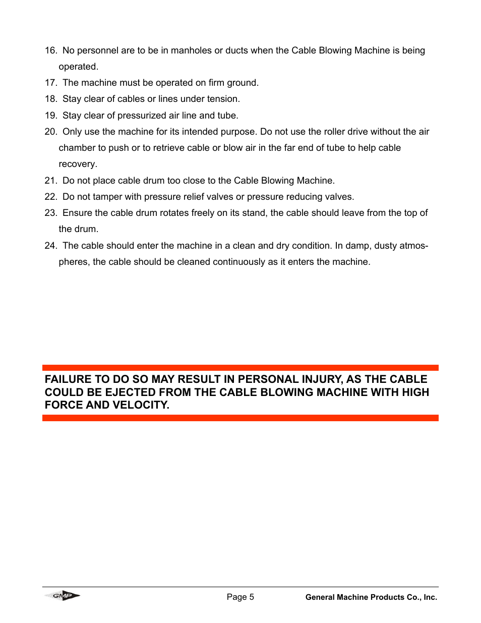 General Machine Products 89910 Whisper Micro Fiber Cable Blowing Machine User Manual | Page 5 / 32