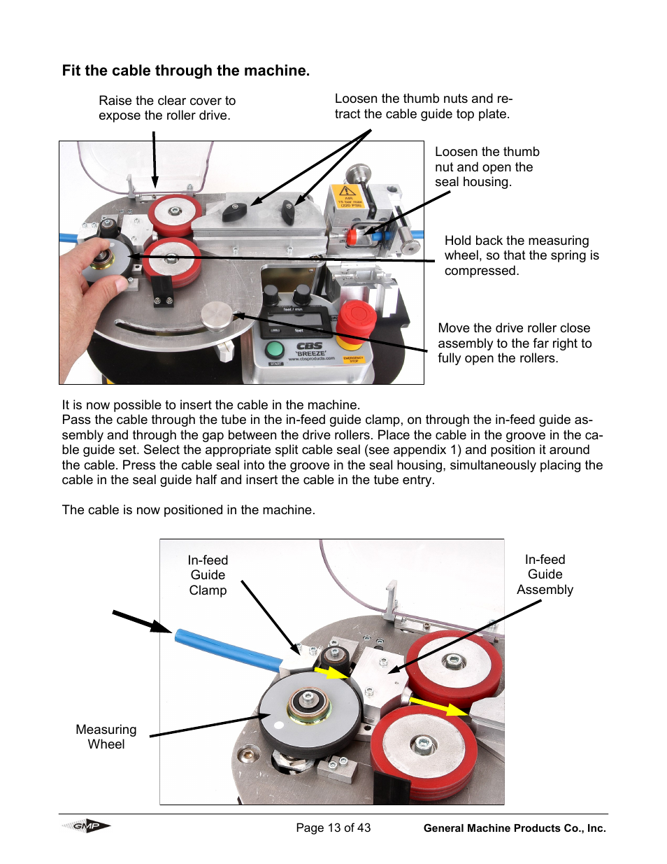 General Machine Products 89010 Breeze Micro Fiber Cable Blowing Machine User Manual | Page 13 / 43