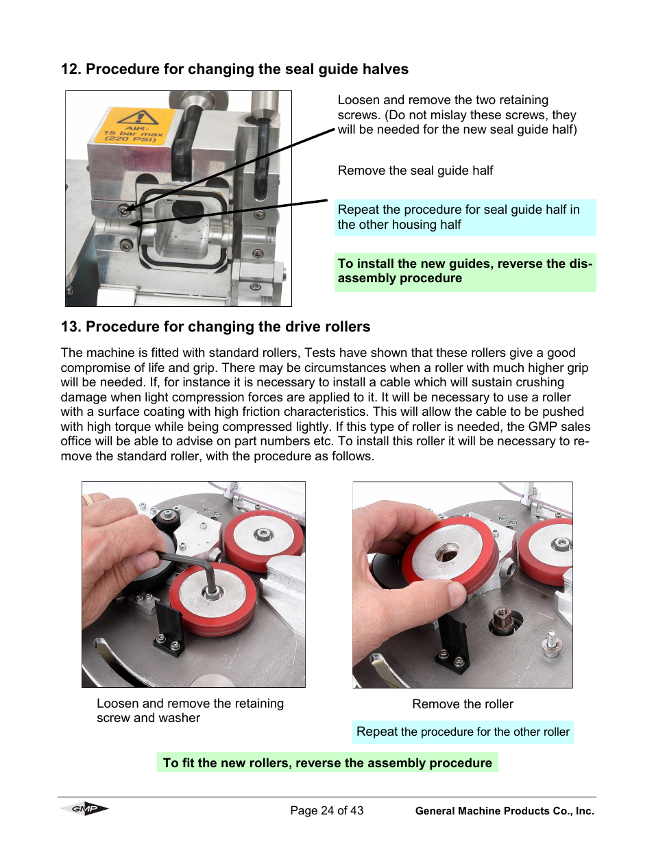 General Machine Products 89010 Breeze Micro Fiber Cable Blowing Machine User Manual | Page 24 / 43