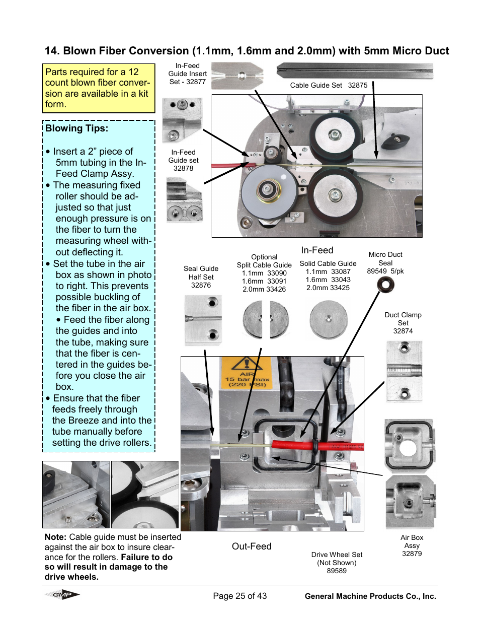 General Machine Products 89010 Breeze Micro Fiber Cable Blowing Machine User Manual | Page 25 / 43