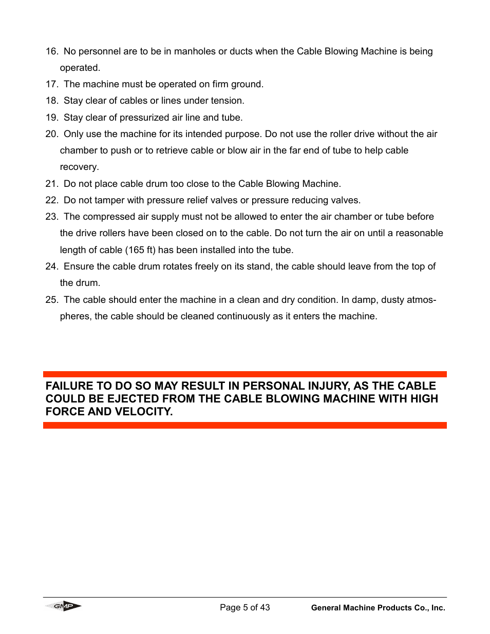 General Machine Products 89010 Breeze Micro Fiber Cable Blowing Machine User Manual | Page 5 / 43