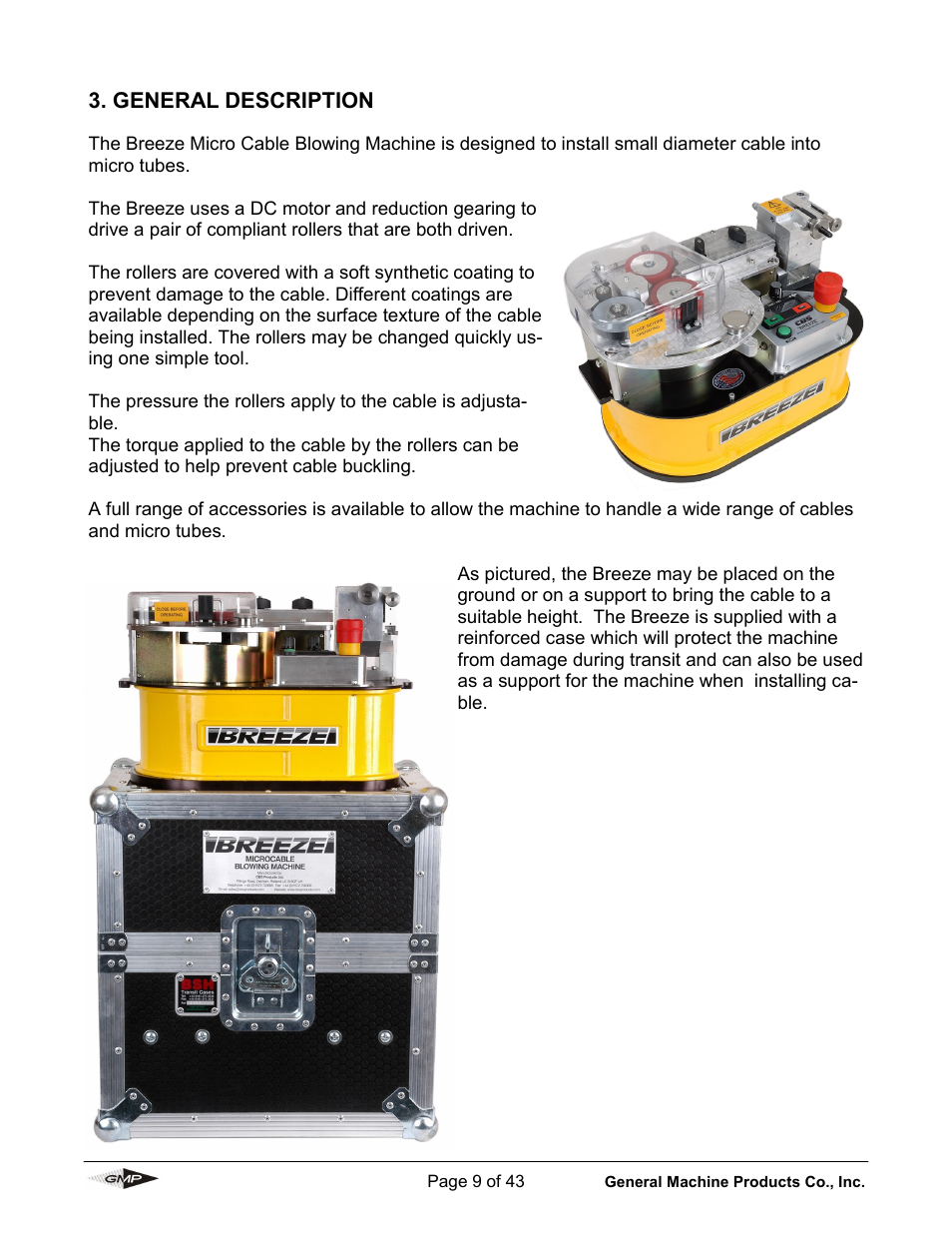 General Machine Products 89010 Breeze Micro Fiber Cable Blowing Machine User Manual | Page 9 / 43