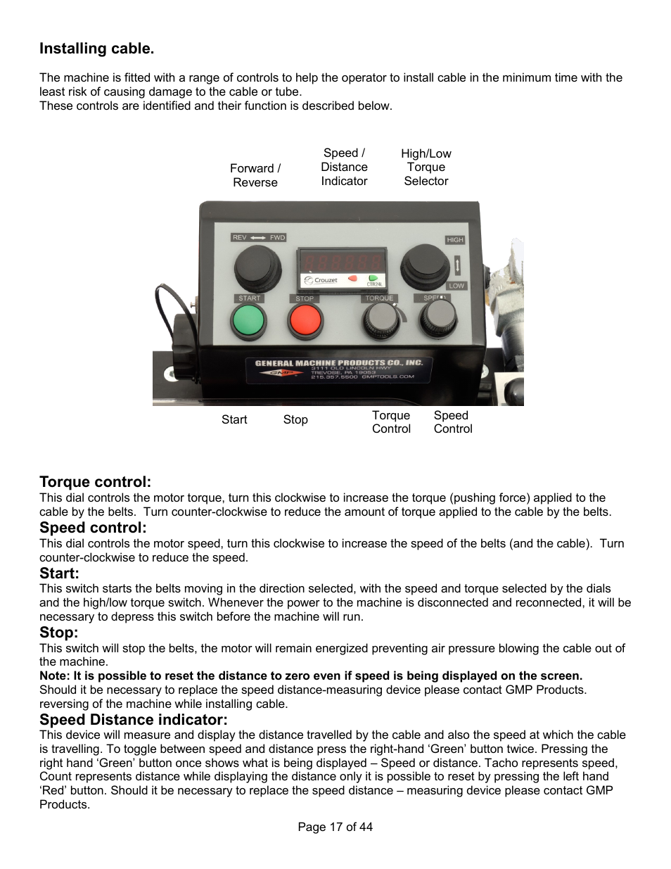 General Machine Products 89300 AirStream Cable Blowing Machine User Manual | Page 17 / 44