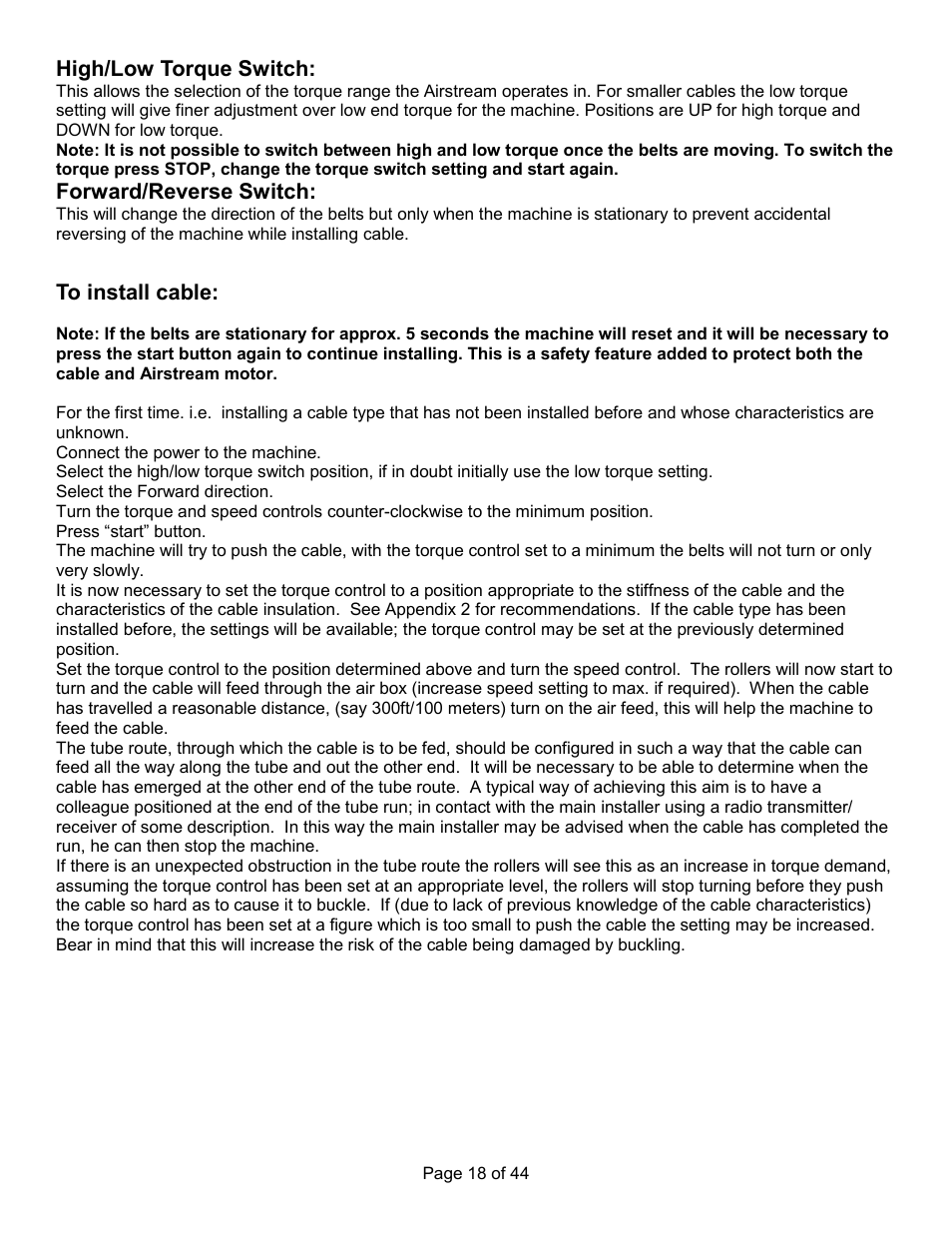 General Machine Products 89300 AirStream Cable Blowing Machine User Manual | Page 18 / 44