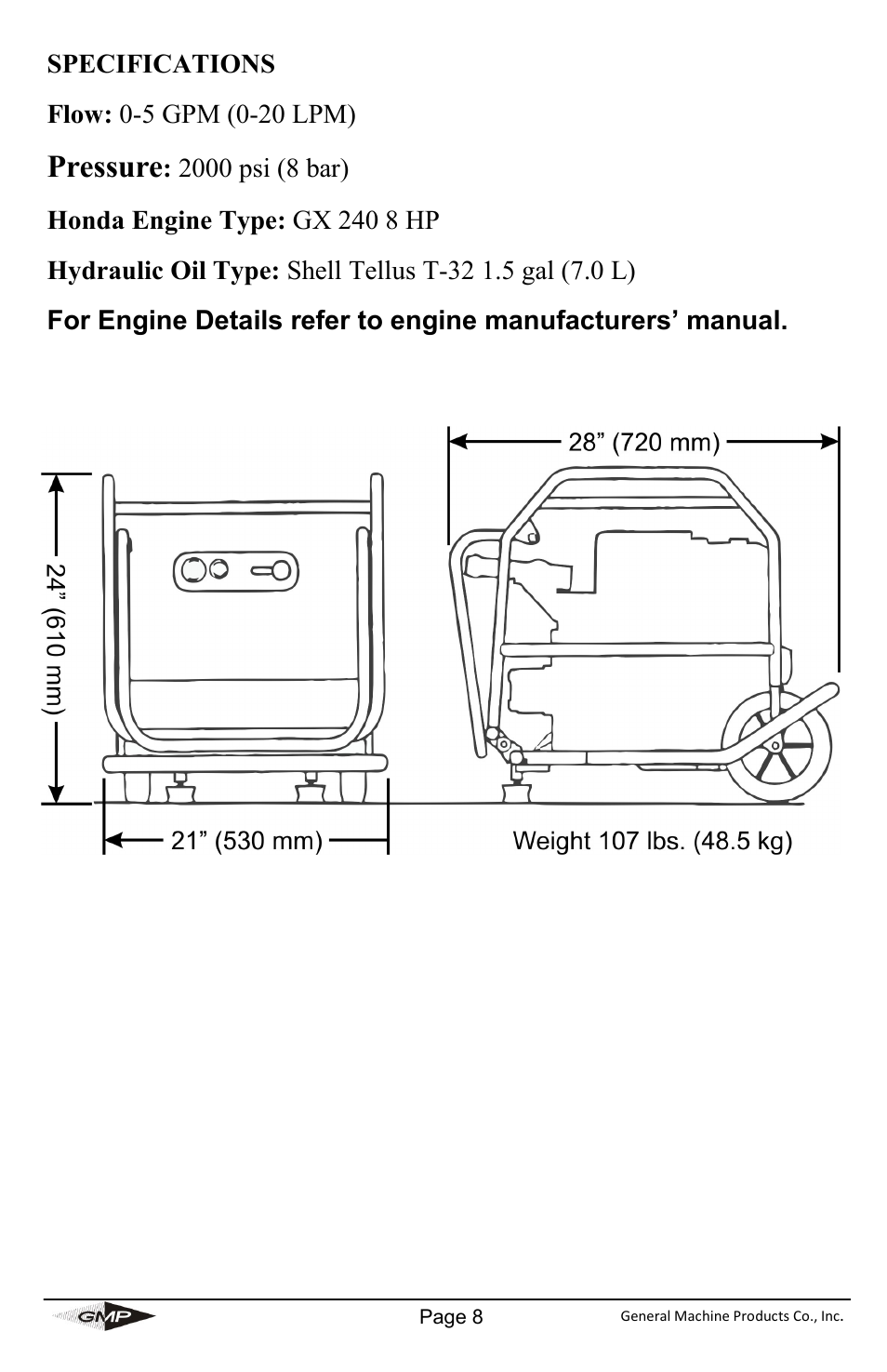 Pressure | General Machine Products 89950 JetStream Cable Blowing Machine User Manual | Page 8 / 8